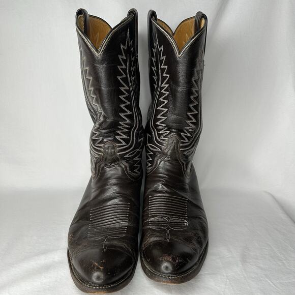 Tomy Lama Cowboy Boots Men’s Size 10 D Dark Brown Style K1305 main image 6